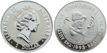 Australien 1 Dollar 1993 Kookaburra - 1 Unze Feinsilber